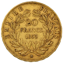 Pièce 20 Francs Or 1855 Napoléon III BB Ancre