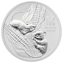 Collection Perth Mint Lunar d'une 1/2 once en argent - 2020 Année de la Souris en coffret