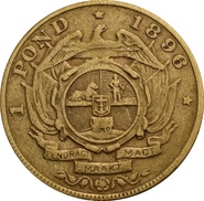1 Pond en or d'Afrique du Sud - 1896