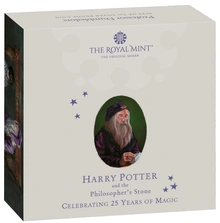Pièce Harry Potter Argent 2 Onces 2023 25ème Anniversaire Dumbledore BE en Boîte