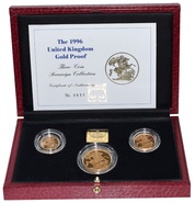 Ecrin de collection de 3 souverains en or - 1996