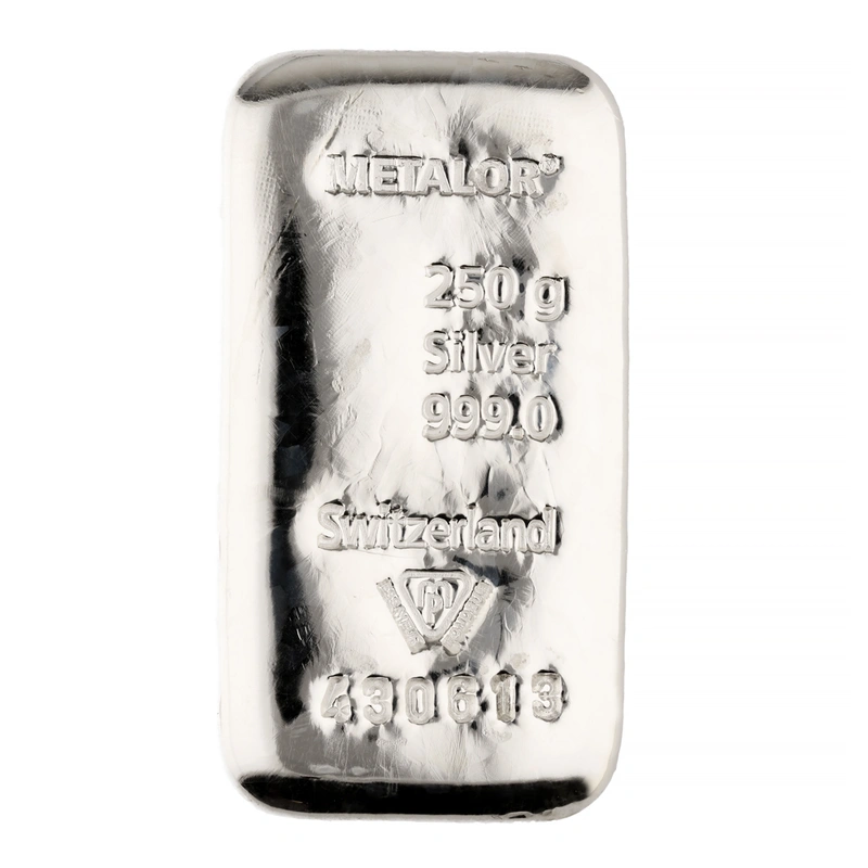 Lingot d'Argent 250g Metalor