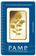 Lingot Pamp 'La rose' en or de 50 grammes
