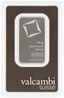 Lingot de Platine 50g Valcambi