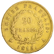 Pièce 20 Francs Or Napoléon I Tête Laurée 1815 A