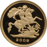 Pièce Demi Souverain Or 2009 Elisabeth II 4ème Tête BE