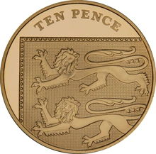 Pièce 10 Pence Or 2015 Royal Shield Quatrième Portrait BE