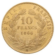 Pièce 10 Francs Or 1866 Napoléon III A
