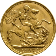 Pièce Souverain Or 1907 Édouard VII M
