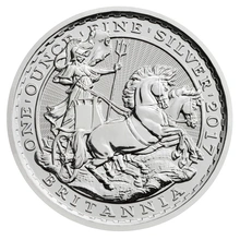 Pièce Britannia Argent 1 Once 2017 20ème Anniversaire Dessin d'Un Char