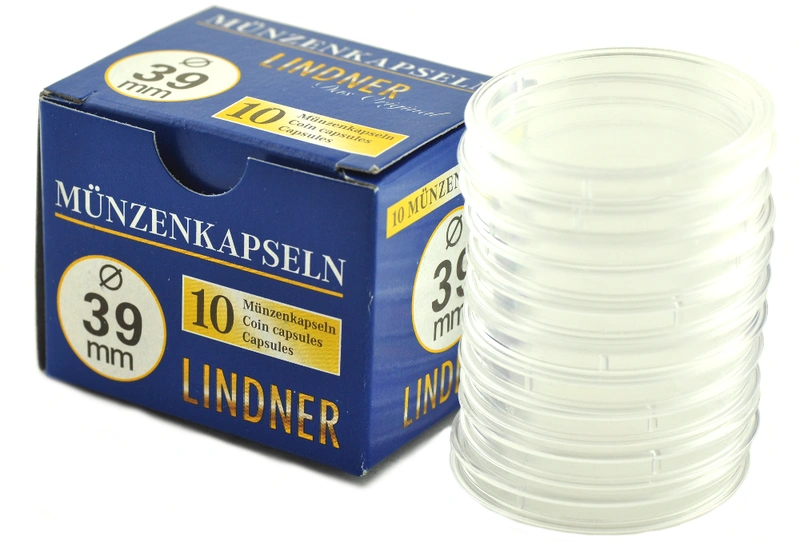 Lindner Coin Capsules 39mm 1oz Silver Coin 10 Box