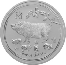 Année du Cochon Argent 5 Onces 2019 Perth Mint Lunar 