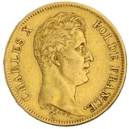 Pièce 40 Francs Or Charles X 1824 à 1830