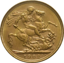 Pièce Souverain Or 1902 Édouard VII P