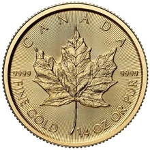 Pièce Maple Leaf Or 1/4 Once 2025