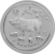 Collection Perth Mint Lunar en argent de 2 onces - 2019 Année du Cochon