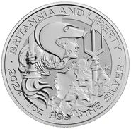 Pièce Britannia et Liberty Argent 2024
