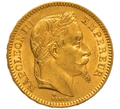Pièce 20 Francs Or 1865 Napoléon III BB