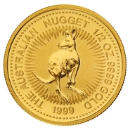 Pièce Kangourou Or 1/2 Once 1999