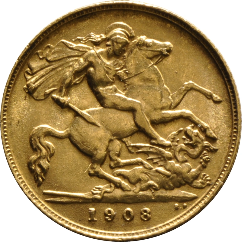 Pièce Demi Souverain Or 1908