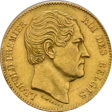 Pièce 20 Francs Or Belges Leopold I Tête Nue