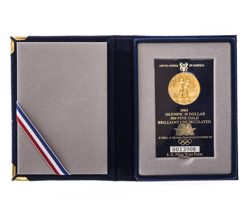 Eagle Américain en or de 10 dollars - 1984 Jeux Olympiques Los Angeles en coffret scellé