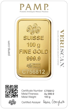 Lingot d'Or 100g Pamp