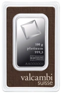 Lingot de Platine 100g Valcambi