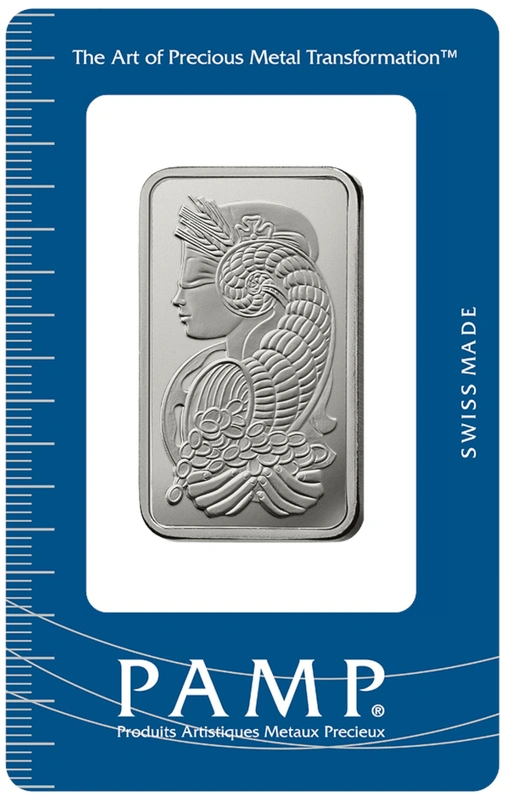 1oz Platinum Bar PAMP Lady Fortuna Minted
