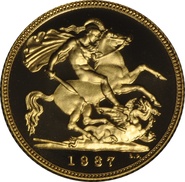 Demi-souverain en or - 1987 (Finition particulière)