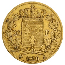 20 Francs en or - Louis XVIII Tête Nue 1816 A