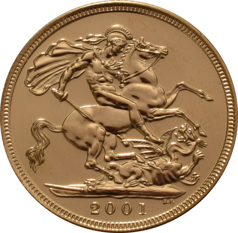 2001 Gold Sovereign - Elizabeth II Fourth Head