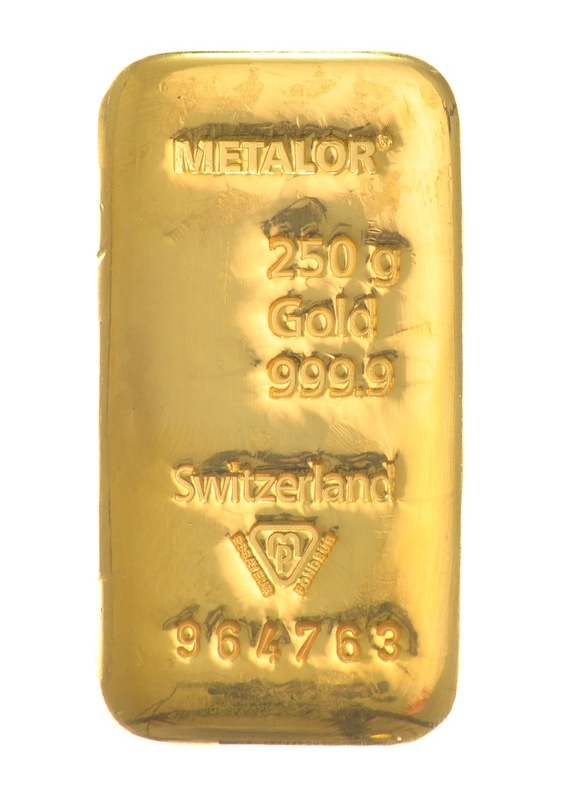 Metalor 250 Gram Gold Bars