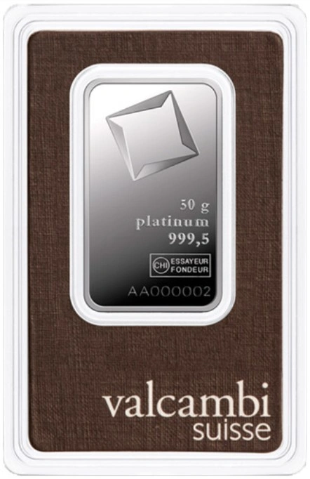Lingot de Platine 50g Valcambi