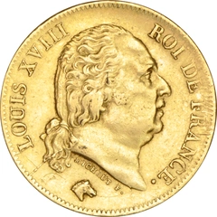 Pièce 40 Francs Or Louis XVIII 1816 à 1824