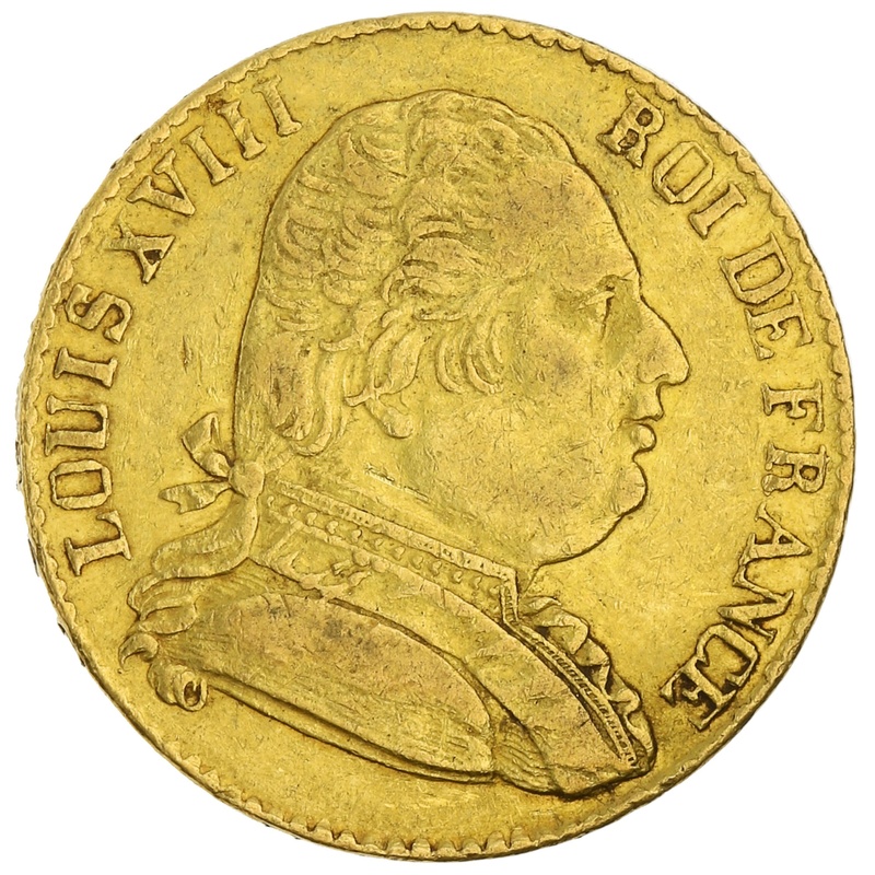 1815 20 French Francs - Louis XVIII Uniformed Bust - R