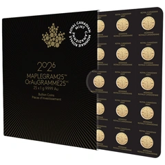 Pièces Maplegram Or 25 x 1g 2026