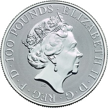 Royal Mint Queen's Beasts de 1 Once en Platine 2019 Licorne d'Ecosse