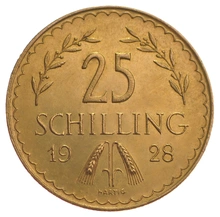 Pièce 25 Schilling Or Autrichien
