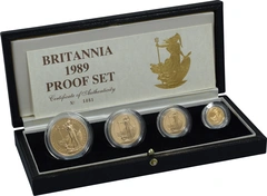 4 Pièces Britannia Or 1989 BE en Boîte