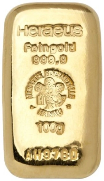 Lingot d'Or 100g Heraeus