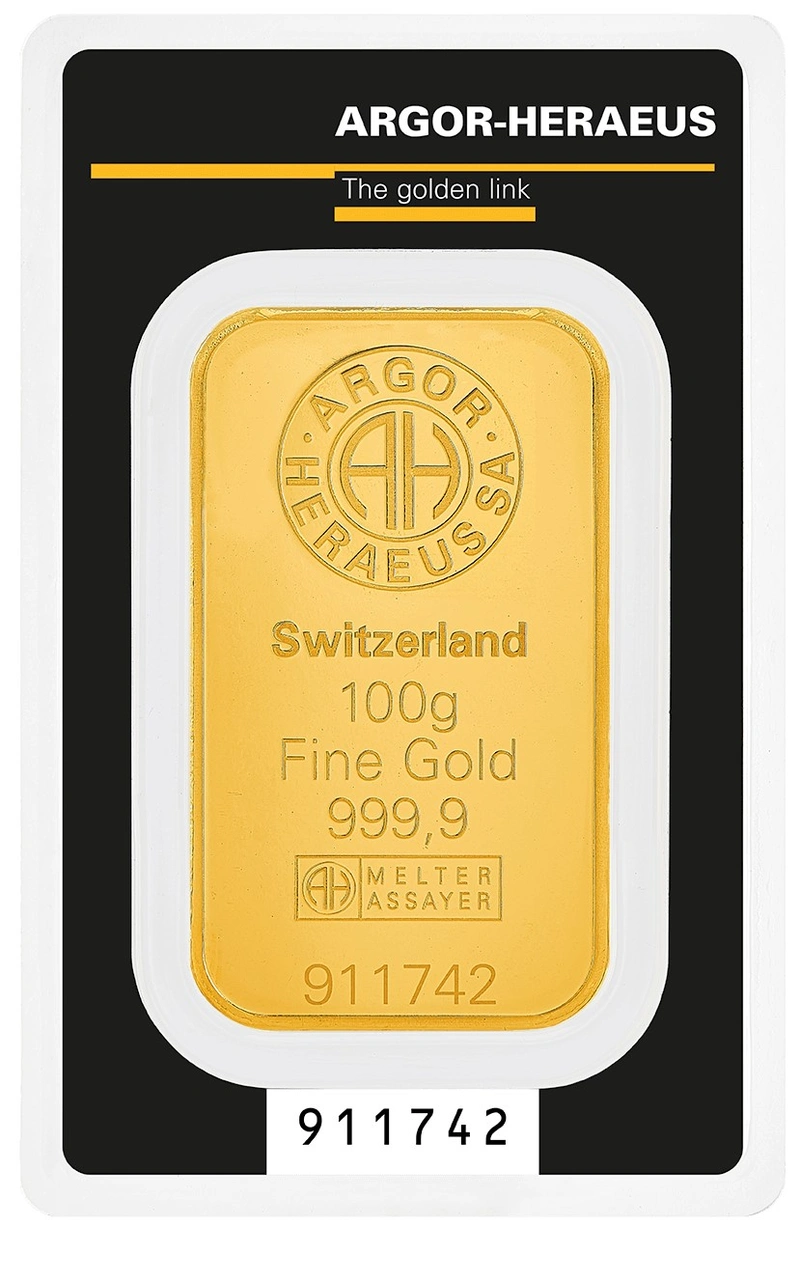 Lingot d'Or 100g Argor-Heraeus