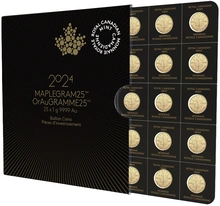 Pièces Maplegram Or 25 x 1g 2024