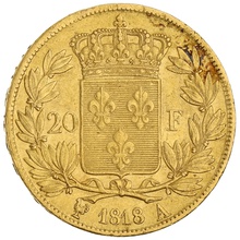 20 Francs en or - Louis XVIII Tête Nue 1818 A