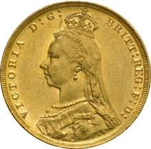 Pièce Souverain Or 1888 Victoria Tête Jubilée (M)