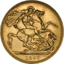 Double Souverain Or 1893 NGC MS61