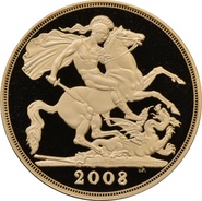 2008 - Pièce d'Or de 5 £ (Quintuple Souverain)