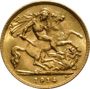 Demi-souverain en or - 1914