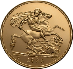 Pièce Quintuple Souverain Or 1999