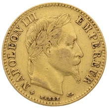 Pièce 10 Francs Or 1862 Napoléon III Tête Laurée BB